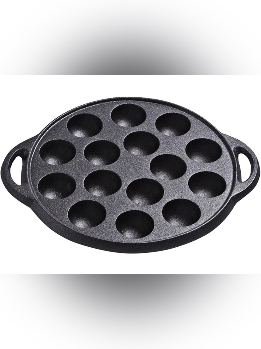 Cast Iron Pancake Pan, Non-Stick Takoyaki Pan with 15 Holes